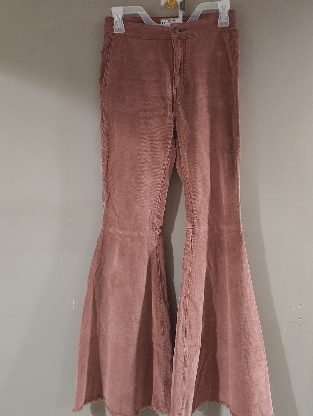 Free People Cordoroy High Waist Pants Flare Size 25 Tan - Picture 1 of 4